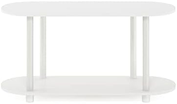 Furinno Turn-N-Tube Display Shelf, 4-Tier Oval Book Shelf, Storage Shelves with Soft Edges and Open Shelves, Toolless As