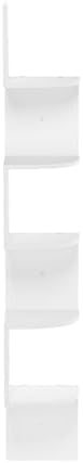 Furinno Rossi 5-Tier White Floating Corner Shelf for Wall, Corner Zigzag Shelf Wall Mounted, Radial Wall Mount Shelves,
