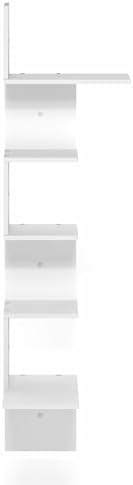 Furinno Rossi 5-Tier Corner Floating Shelves for Wall, White