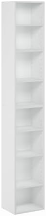 Furinno PASIR Book Shelf, 8-Tier Bookshelf, Bookcase with Open Shelf, 9.3 x 11.8 x 70.9, for Living Room, Bedroom, Home