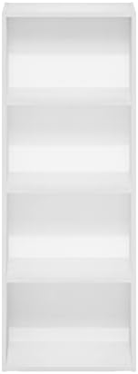 Furinno LUDER 4-Tier Book Shelf, Open Shelves Bookshelf, White