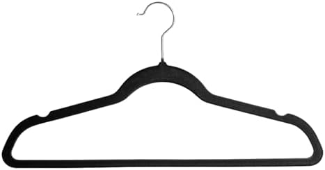 Premium Velvet Hangers 30 Pack, Non-Slip Suit Clothes Hangers, 360 Degree Swivel Hooks and Slim Profile to Maximize Closet Space Black/Silver
