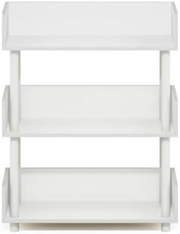 Furinno Turn-N-Tube 3-Tier Display Shelf, Storage Shelves, Book Shelf, Open Shelves with Rounded Corner Top Edges, for O