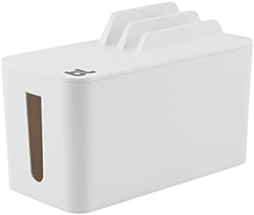 Bluelounge CableBox Mini Station White Cable and Cord Management System - Small Surge Protector Included