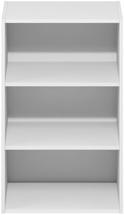 Furinno Basic Book Shelf, 3-Tier Bookshelf, Storage Organizer Bookcase with Open Shelf, 11 x 17 x 26, for Living Room, B