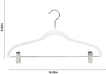 Simplify Velvet Hangers with Clips, 60 Pack, Durable, Non-Slip, Slim Design, White, Organization, Closet, Organization