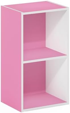 Furinno PASIR Book Shelf, 2-Tier Modern Bookshelf, Open Shelves Bookcase 9 x 12 x 21, Easy Assembly, for Living Room, Be