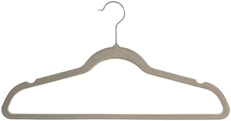 Premium Velvet Hangers 50 Pack, Non-Slip Suit Clothes Hangers, 360 Degree Swivel Hooks and Slim Profile to Maximize Closet Space Grey/Silver