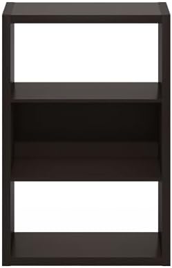 Furinno Viola 3-Tier Book Shelf, Extra Thick Frame Bookshelf, Dark Oak