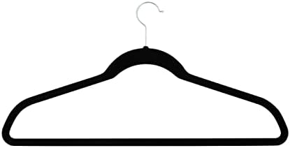 Simplify Extra Wide 21” Velvet Coat Hangers | 24 Pack | Slim Design | Heavy Duty | Holds 10 Pounds | Closet Organization | Shirt & Clothes | Black
