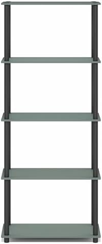 Furinno Turn-N-Tube Storage Shelves, 5-Tier Book Shelf, Corner Shelf, Toolless Open Shelves, for Organization and Storag