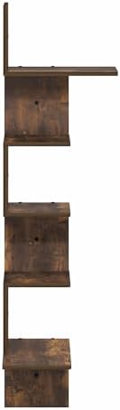 Furinno Rossi 5-Tier Corner Floating Shelves for Wall, Amber Pine