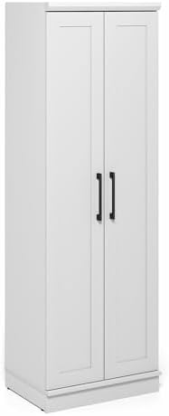 Furinno Robin Storage Cabinet, 5-Tier Pantry Cabinet with Adjustable Shelves, 23W with 2 Shaker-Doors, Kitchen Cabinet,