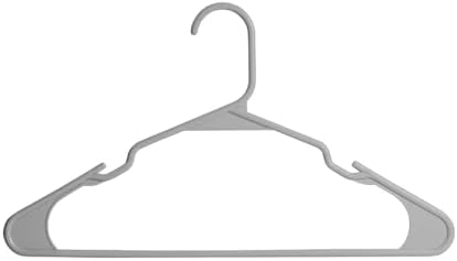 Plastic Hangers - 50 Pack,Durable Space Saving Hangers for Everyday Use and Dorm Room Essentials - Grey