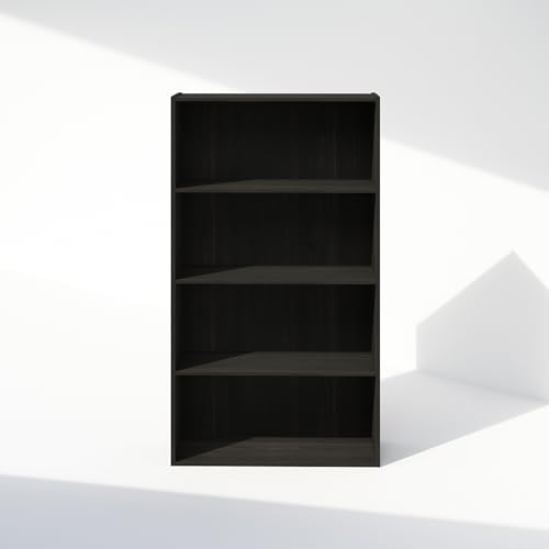 Furinno Simple Book Shelf, 4-Tier Bookshelf, Bookcase with Open Shelf, 9.4 x 23.6 x 41.7, for Living Room, Bedroom, Home