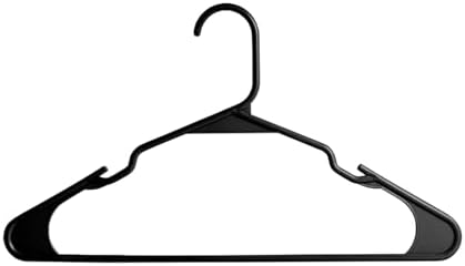 Plastic Hangers - 20 Pack, Durable Space Saving Hangers for Everyday Use and Dorm Room Essentials - Black