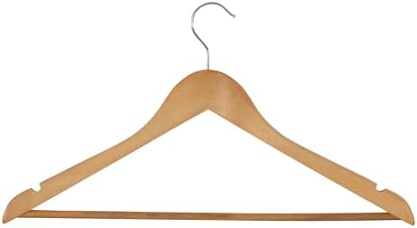 MSV Set of 10 Wooden Clothes Hangers, Brown