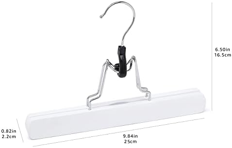 Amazon Basics Wooden Pants Hangers Closet Organizer, White, 10-Pack