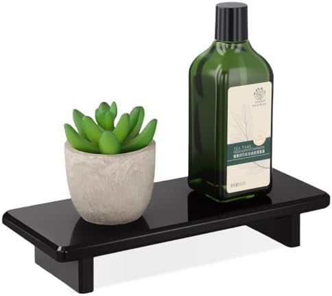 Small Black Bathroom Vanity Tray, Acrylic Soap Tray for Kitchen Countertop