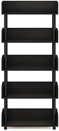 Furinno TURN-N-TUBE 5-Tier Display Shelf, Storage Shelves, Book Shelf, Open Shelves with Rounded Corner Top Edges, for O