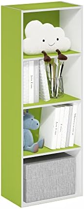 4-Tier Bookshelf, Cube Bookcase, Book Shelf, Cube Storage Organizer with Open Shelf, 9.3 x 15.6 x 41.7, for Home Office,