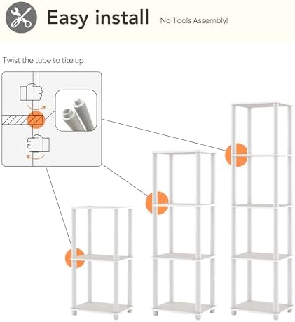 Homes: Inside + Out Apexa Modern 5-Tier Narrow Shelving Units, Collectibles Display Shelves, Easy Assembly Standing Shel