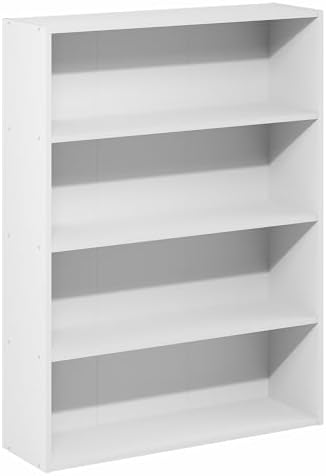 Furinno PASIR Book Shelf, 4-Tier Bookshelf with Open Storage Shelf, Standing Bookcase, 9.3 x 31.3 x 41.8, Easy Assembly,