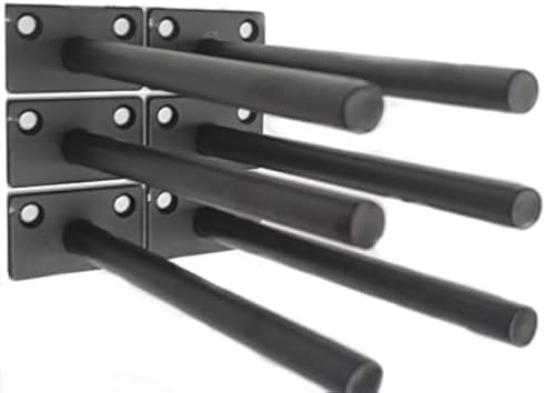 6 Pcs 8" Black Solid Steel Floating Shelf Bracket Blind Shelf Supports - Hidden Brackets for Floating Wood Shelves - Con