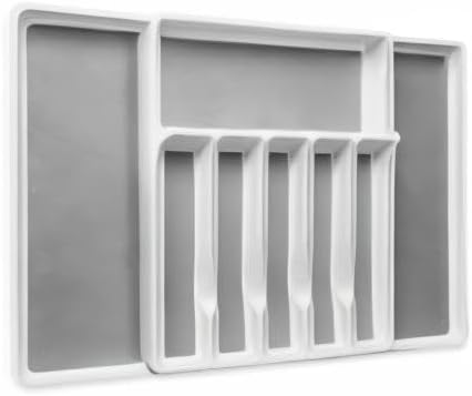 Expandable Cutlery Drawer Organizer, Flatware Drawer Tray for Silverware, Serving Utensils, Multi-Purpose Storage for Kitchen, Office, Bathroom Supplies