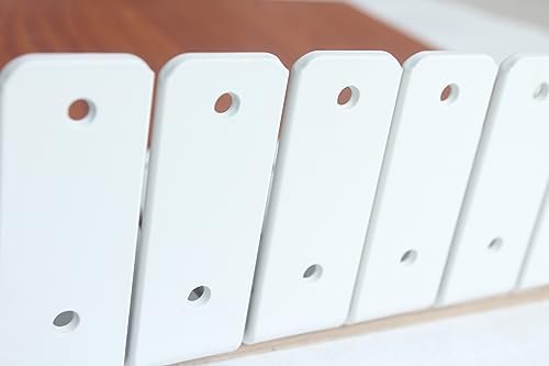 6 Pack - L 6" x H 4" x W1.5, 5mm Thick White L Shelf Bracket, Iron Shelf Brackets, Metal Shelf Brackets, Floating Shelf,