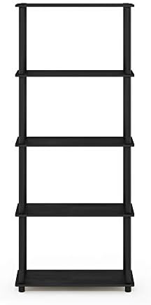 Furinno TURN-N-TUBE Storage Shelves, 5-Tier Book Shelf, Corner Shelf, Toolless Open Shelves, for Organization and Storag