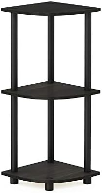 Furinno TURN-N-TUBE Corner Shelf, 3-Tier Corner Bookshelf, Display Storage Shelves with Open Shelves, for Organization a