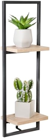 Honey Can Do Double Floating Wall Shelf SHF-08572 Natural