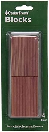 Household Essentials 4-Piece Cedar Fresh Cedar Blocks, Milled Sides for Potency