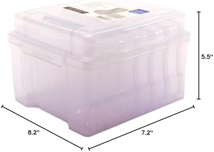 Vaessen Creative Storage Lid and 6 Small Transparent Tins Plastic Sorting Box for Storing Craft Accessories, Photos and