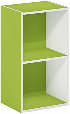 Furinno PASIR Book Shelf, 2-Tier Modern Bookshelf, Open Shelves Bookcase 9 x 12 x 21, Easy Assembly, for Living Room, Be