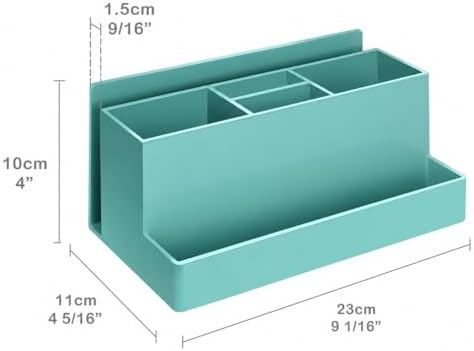 Acrimet Desktop Organizer - Multi Organizer Caddy Holder for Office, Home and School use (Plastic) (Solid Green Color)