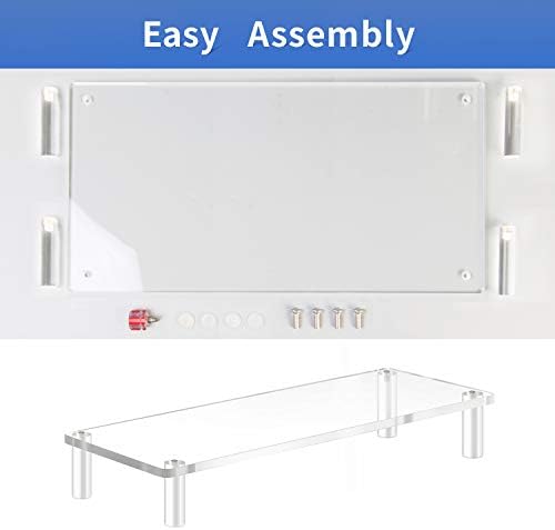 YestBuy 20x7.5 Acrylic Monitor Stand Riser, Clear Computer Stand for Laptop, iMac, Pc, Printer, Desktop Ergonomic,Desk R