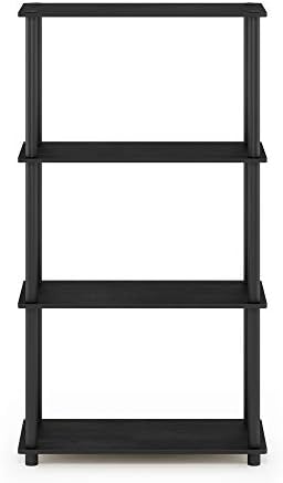 Furinno Turn-N-Tube Toolless 4-Tier Storage Shelves, Americano