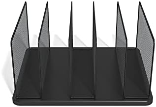 TRU RED Wire Mesh File Organizer, 5-Compartment, Matte Black, 2-Pk