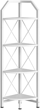 CHOEZON 4-Tier Corner Shelf, Industrial Corner Bookshelf, 47.6" Corner Storage Stand, Plant Stand Display Shelf, Corner