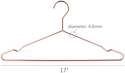 Copper Metal Hangers, 17 Inch 4.0mm Heavy Duty Wire 20 Pack
