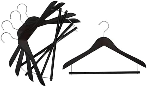Sawafuji AWT-343-5P Clothes Hangers Brown Wooden Hangers Approx. Width 17.3 x Depth 0.6 x Height 10.6 inches (44 x 1.5 x