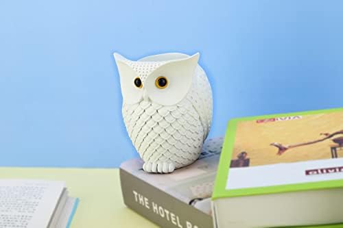 Owl Pen Holder Makeup Brush Holder Desk Organizer for Desk White
