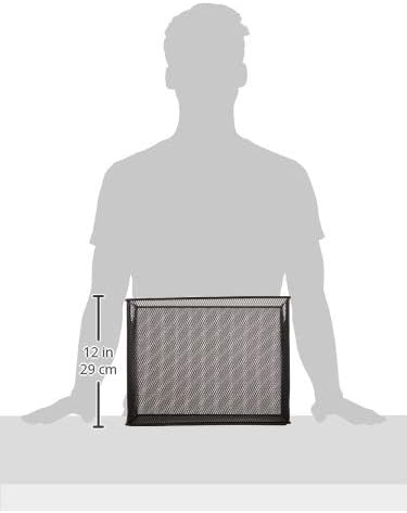 U Brands Desktop Hanging File Organizer, Black Mesh Metal, 5.5" D x 9.53" W x 12.4" H, Letter Size, Steel Wire Document & Folder Organizer for Office Desk, Home, Classroom