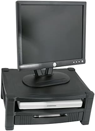 Kantek Two-Level Monitor Stand, 17" X 13.25" X 3.5" To 7", Black, Supports 50 Lbs