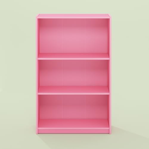 Frei Bookcases, Bookshelf, 40 Inch Tall 3 Tier Display Bookcase, with Adjustable Shelves, for Home Office, Living Room,