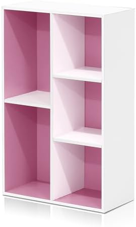 5-Cube Bookshelf, Reversible Bookcase, Book Shelf, Cube Storage Organizer, 9.4 x 19.5 x 31.5, for Home Office, Living Ro
