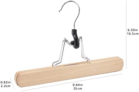 Amazon Basics Sturdy Wooden Pants Hangers for Closet Organization, Natural, (Pack of 60)