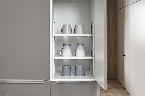 Nxconsu Cabinet Shelf Riser, Adjustable Cabinet Organizer, 8.6" Deep White